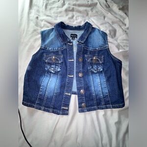 New Look Women's Cropped Jean Jacket Vest